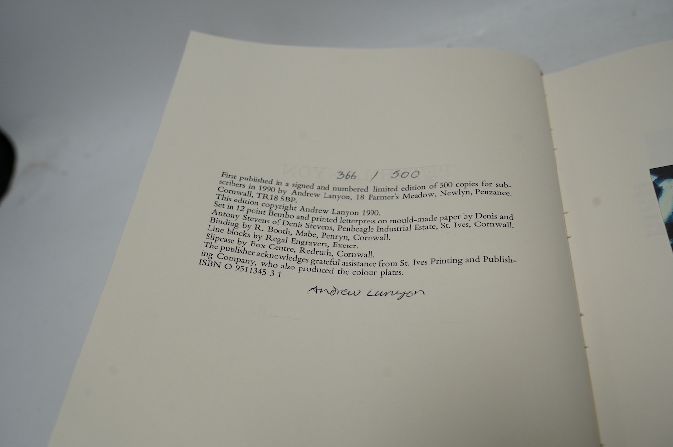 Andrew Lanyon, Peter Lanyon (1919-1964), hardback book with photographs, limited edition 366/500 with slip case. Condition - fair to good